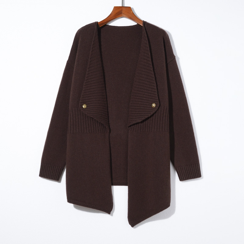 【老潘】100纯羊毛不规则重工外套加厚慵懒宽松开衫9180