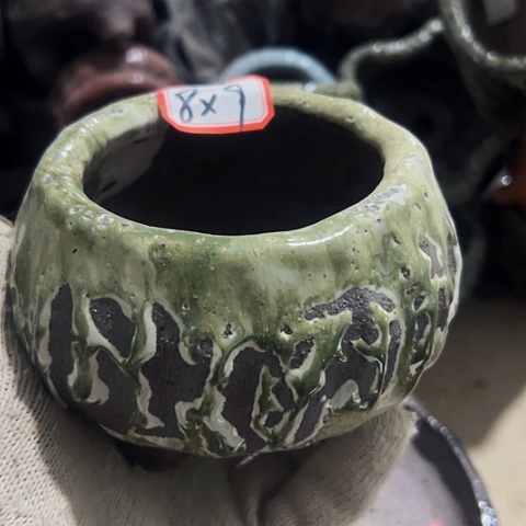 红陶粗陶花盆手工