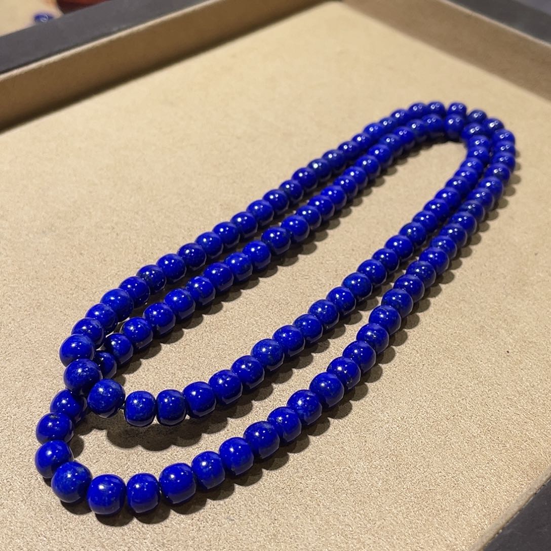 青金石未镶嵌精工老型108颗7.5mm