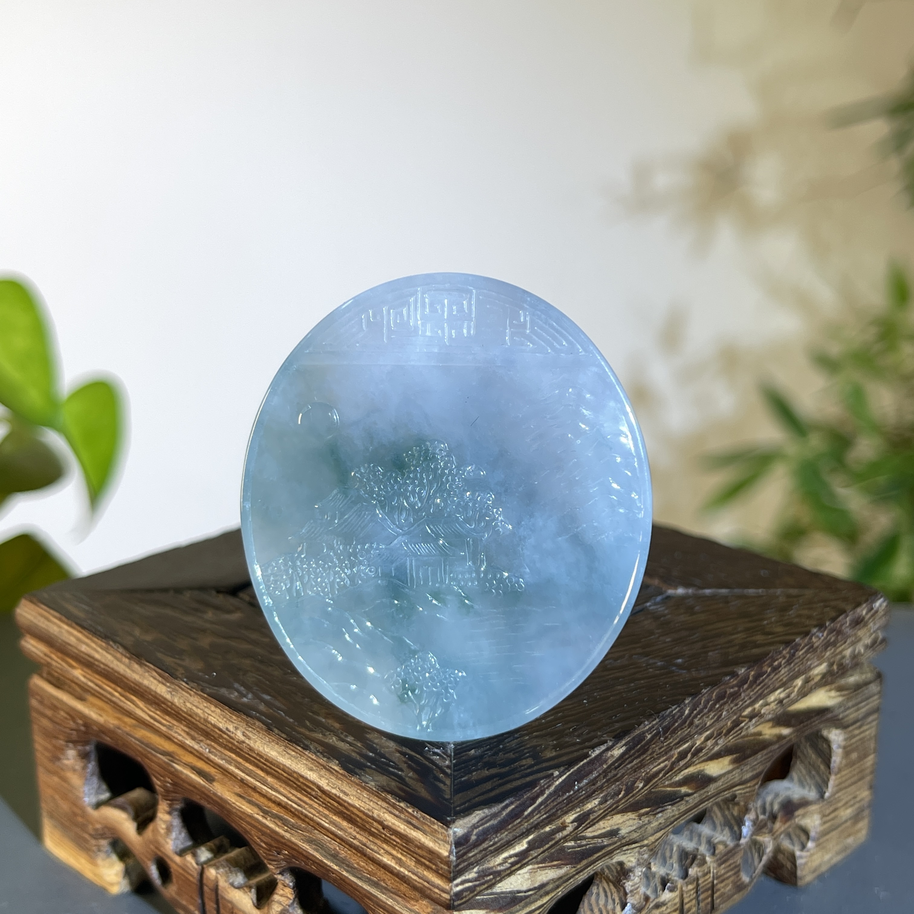 JTB05-148 天然缅甸A货翡翠  山水牌