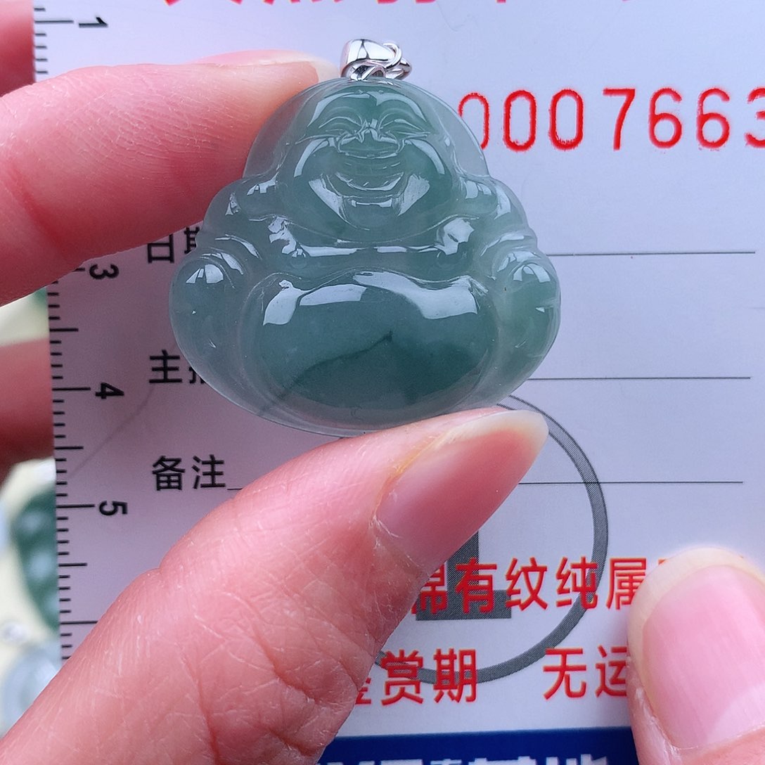 翡翠颈饰银S925镶嵌吊坠