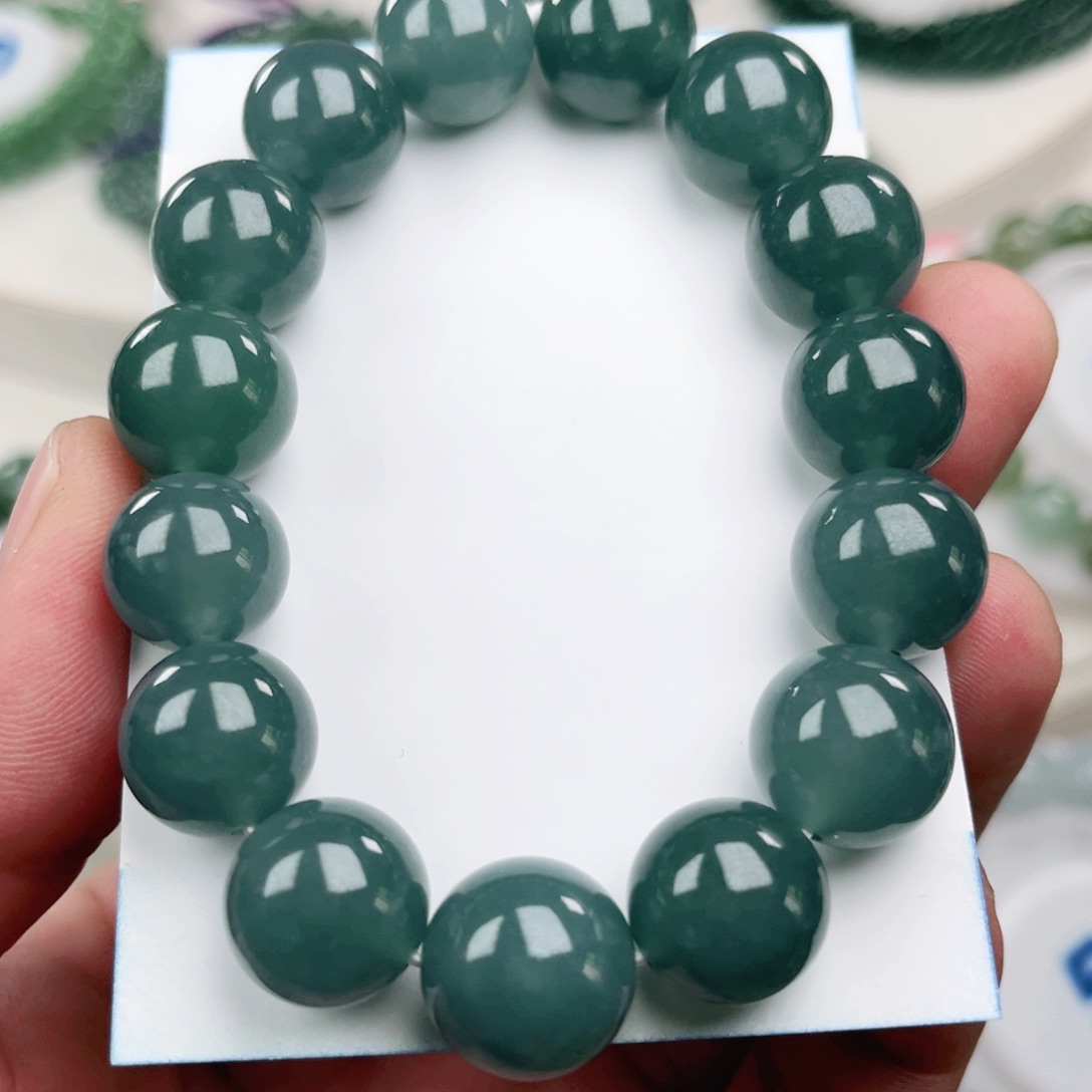 翡翠手链未镶嵌卡14.5