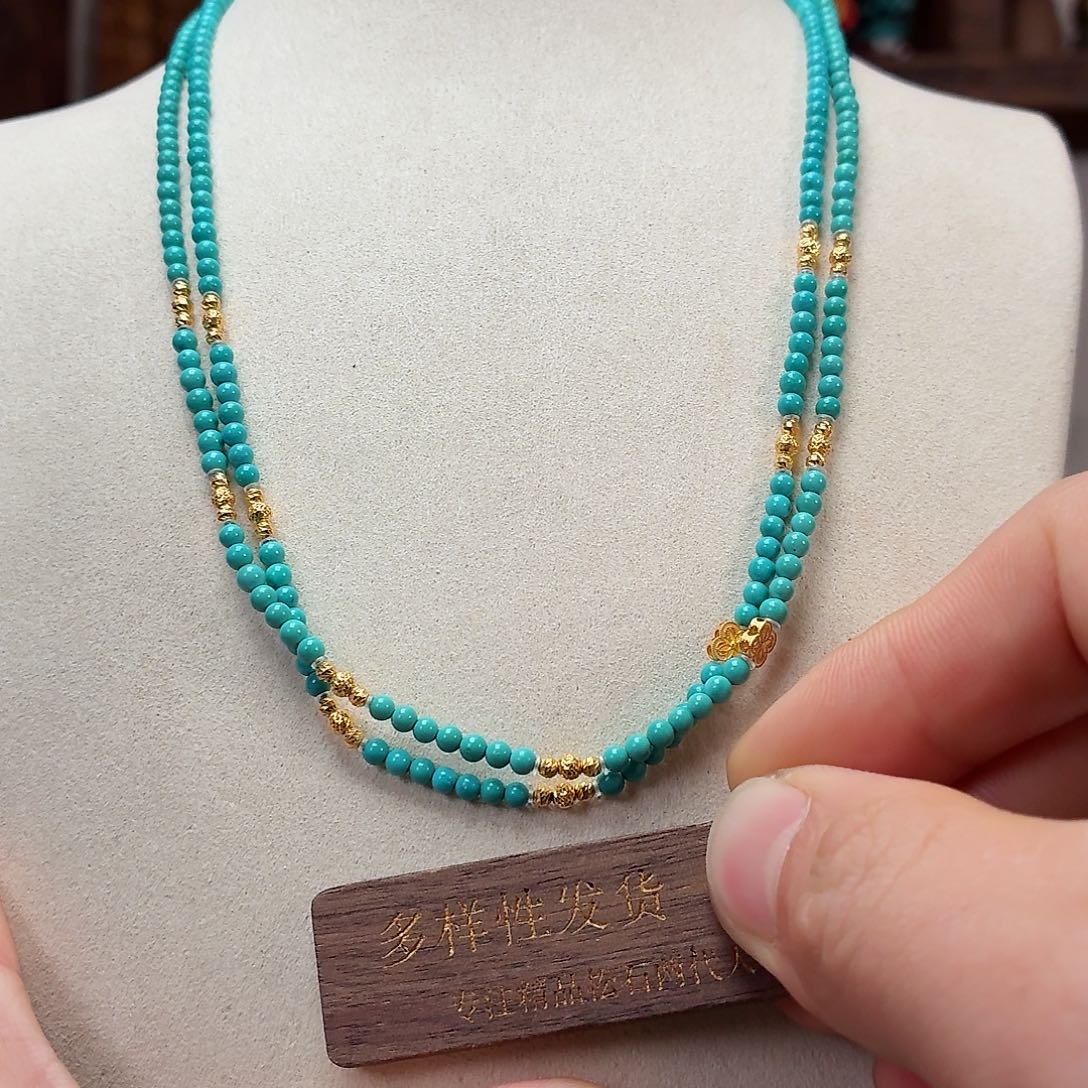 18K金镶嵌绿松石珠宝奇石