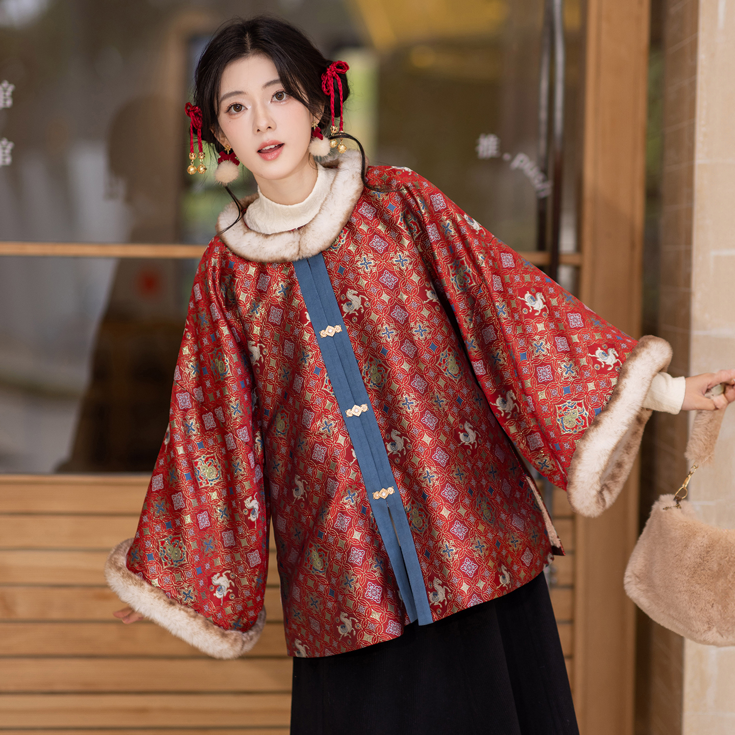 池夏【冬至:小财马】新年明制加绒昭君袄三色原创改良汉服女 秋冬
