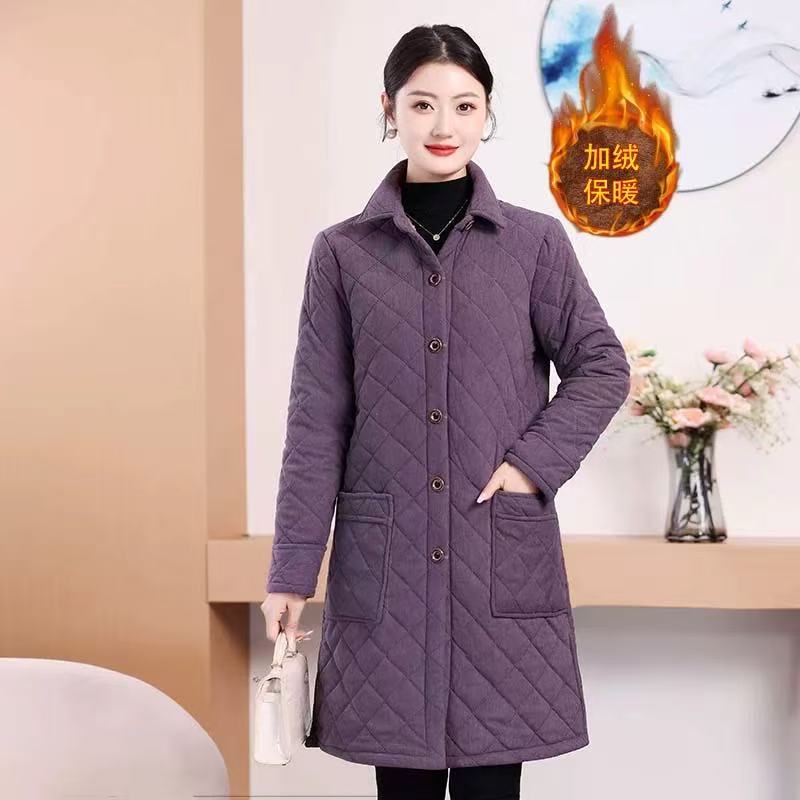 【衣雅严选】8124-2501#新款加棉加厚保暖显瘦衬衫领棉衣外套