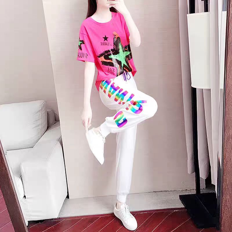 时尚休闲运动套装网红印花欧美风公主风日奢风潮流套装