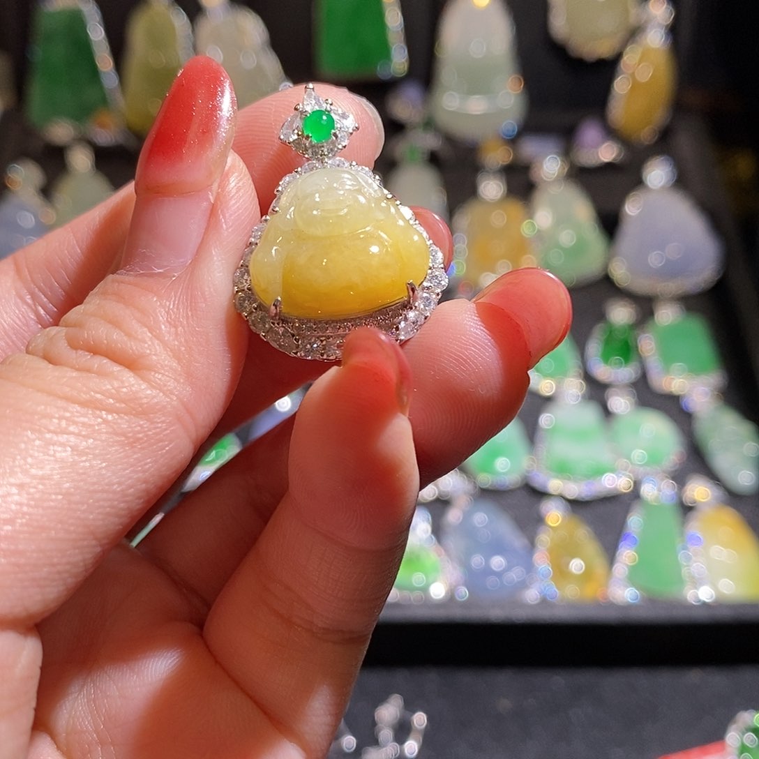 颈饰银S925镶嵌翡翠天然翡翠