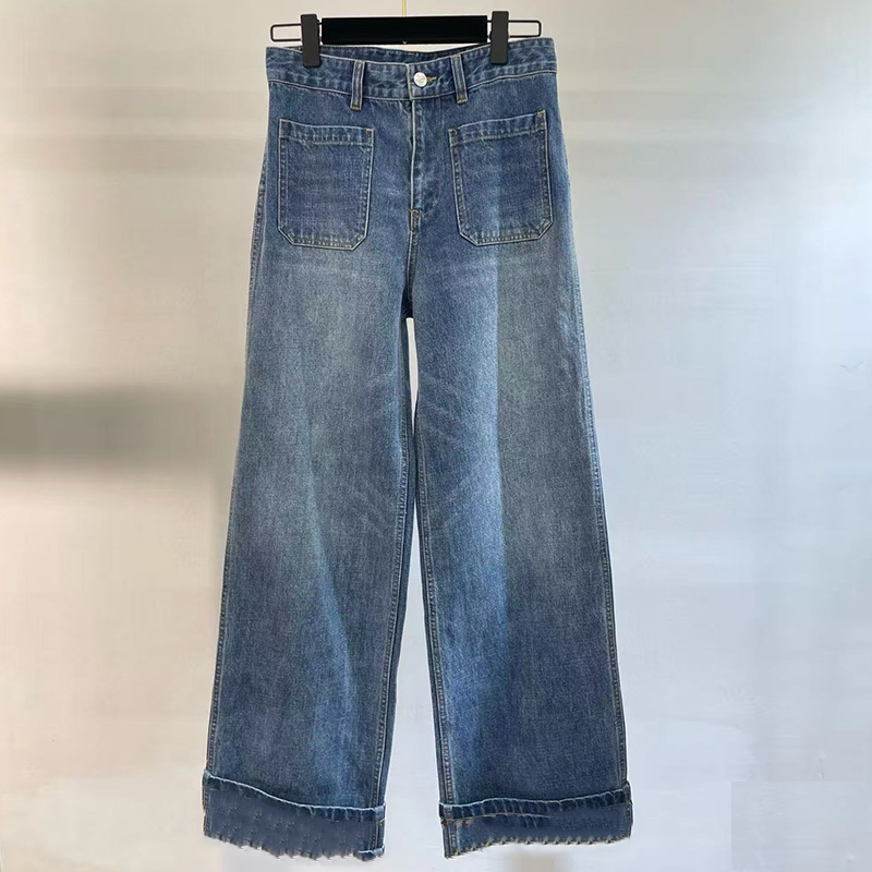 《277》南油高定时尚百搭高腰显瘦老花气质阔腿休闲裤