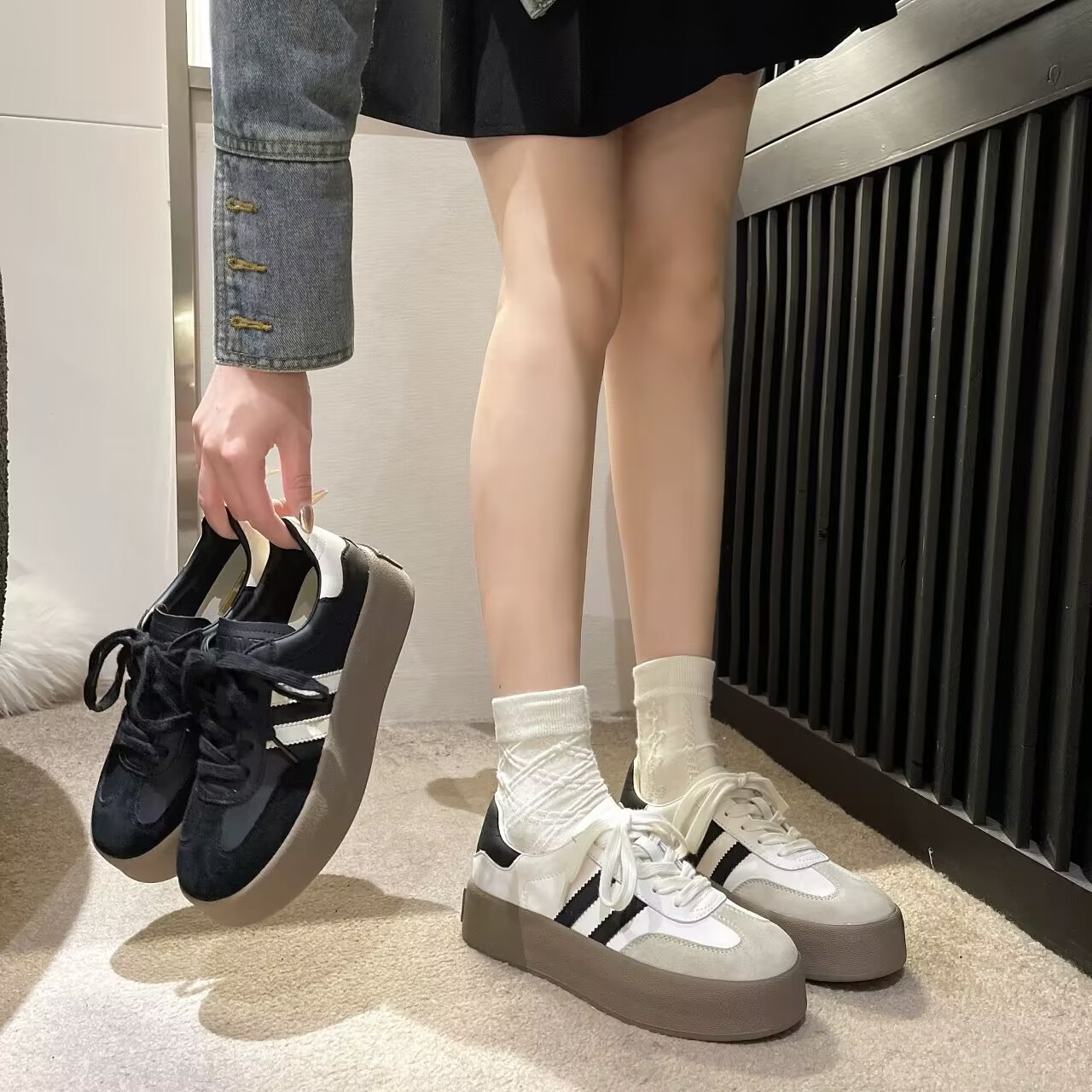 【潮流百搭板鞋】2025年春秋新款德训鞋休闲防滑厚底女德训鞋增高款