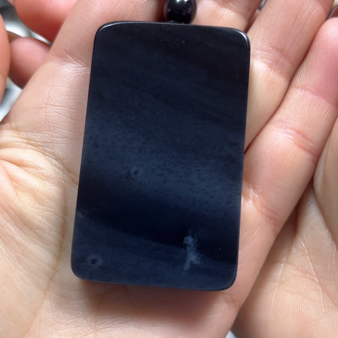 【闪购商品】和田玉（墨玉）大35钢板聚墨青花65克左右未镶嵌