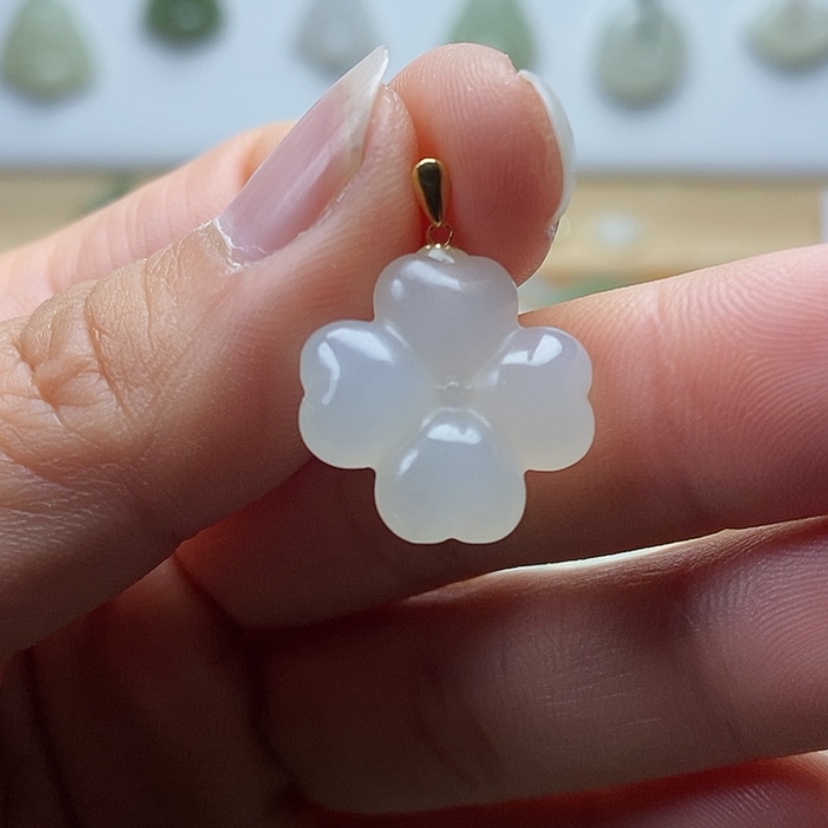 【闪购商品】和田玉颈饰18K金镶嵌