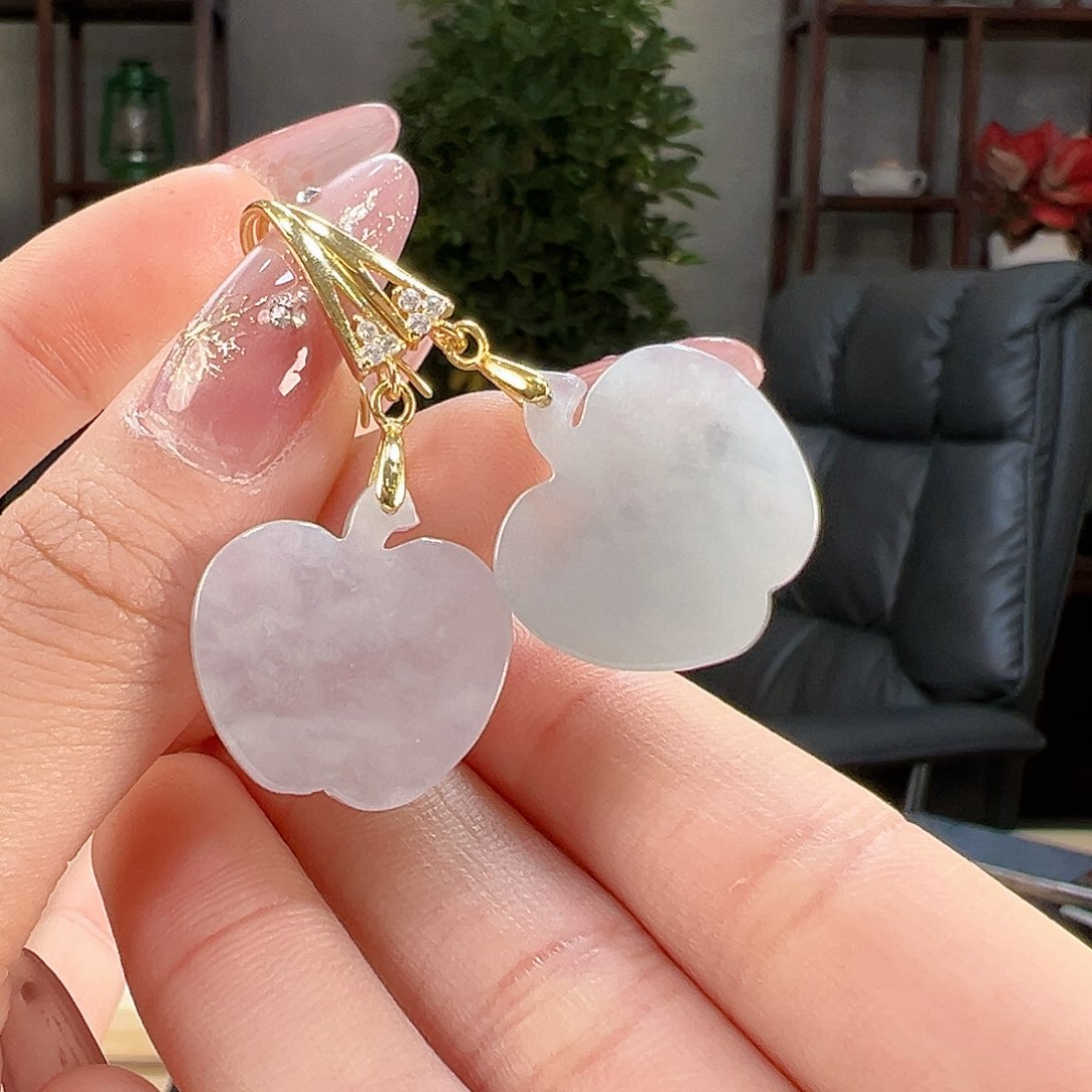 翡翠耳饰银S925镶嵌耳环33