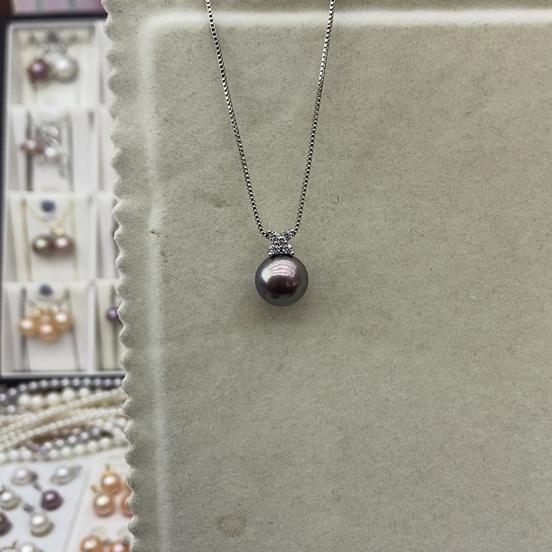 银S925镶嵌淡水珍珠吊坠(赠链)