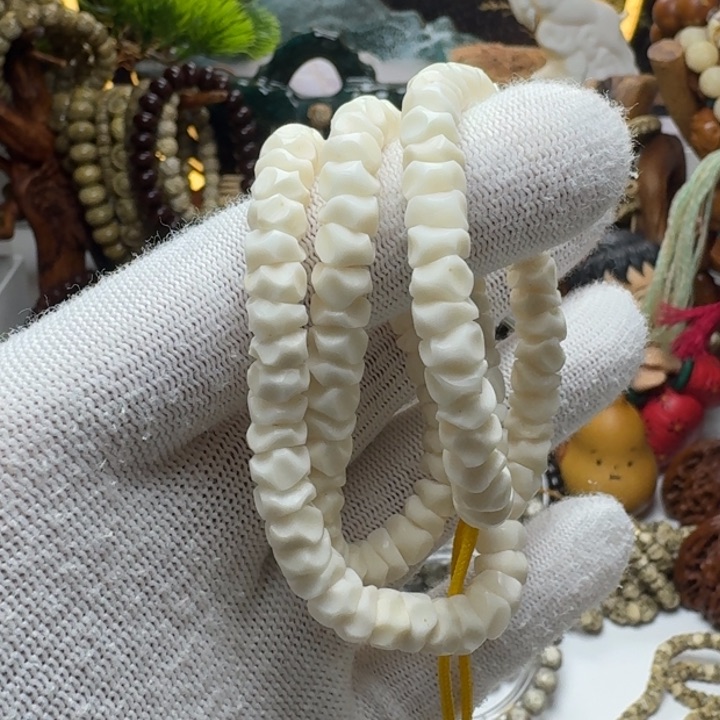 星月菩提手串9号车尺寸7白玉菩提玛尼墩108