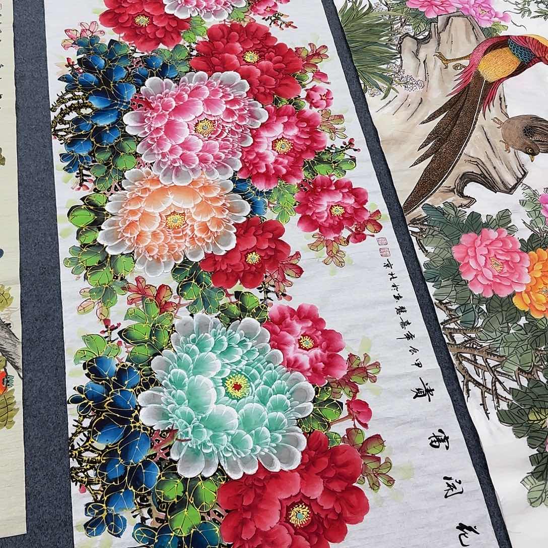 国画王*晨尺寸70X180手绘作品