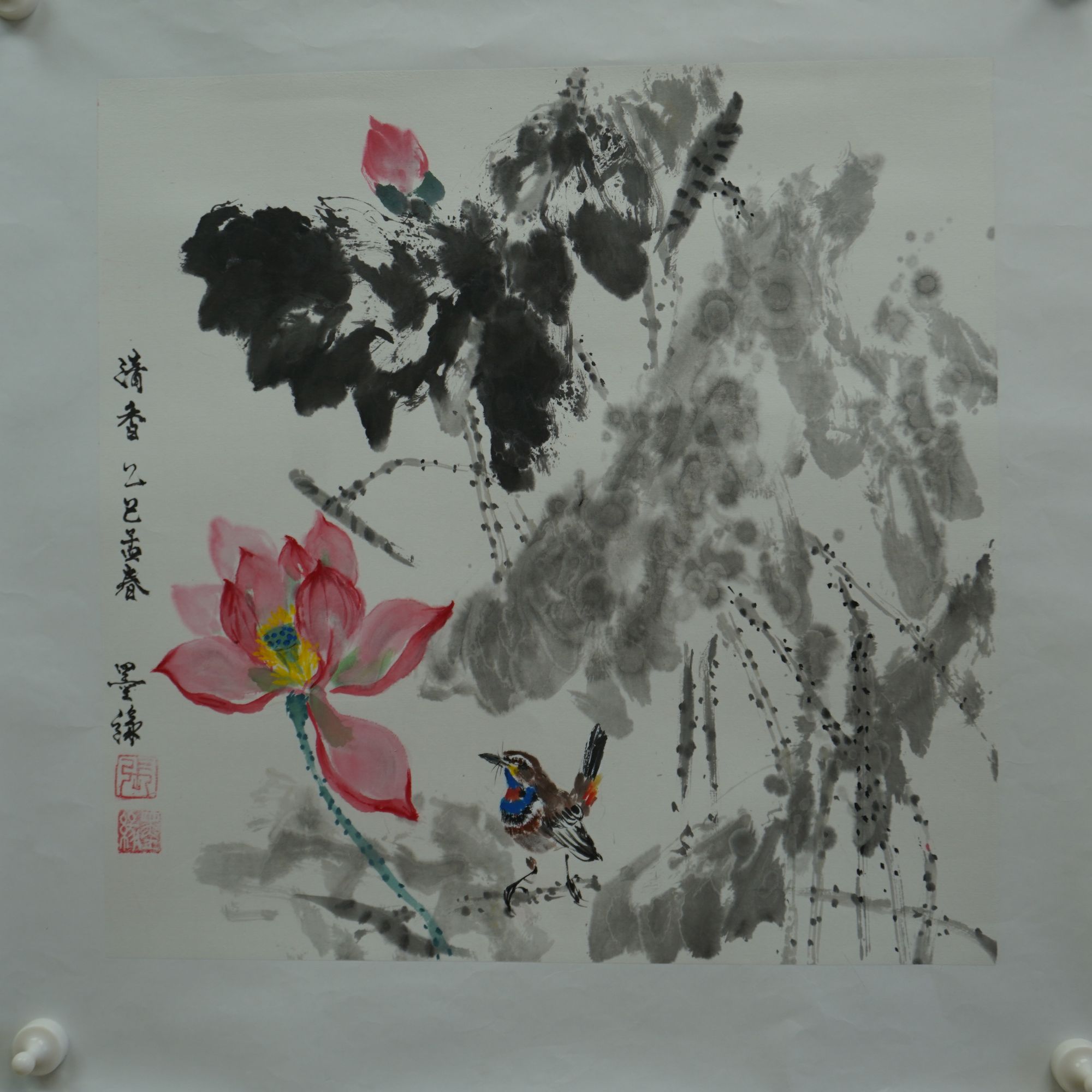 花鸟国画三尺《清趣》适合客厅书房玄关等装饰