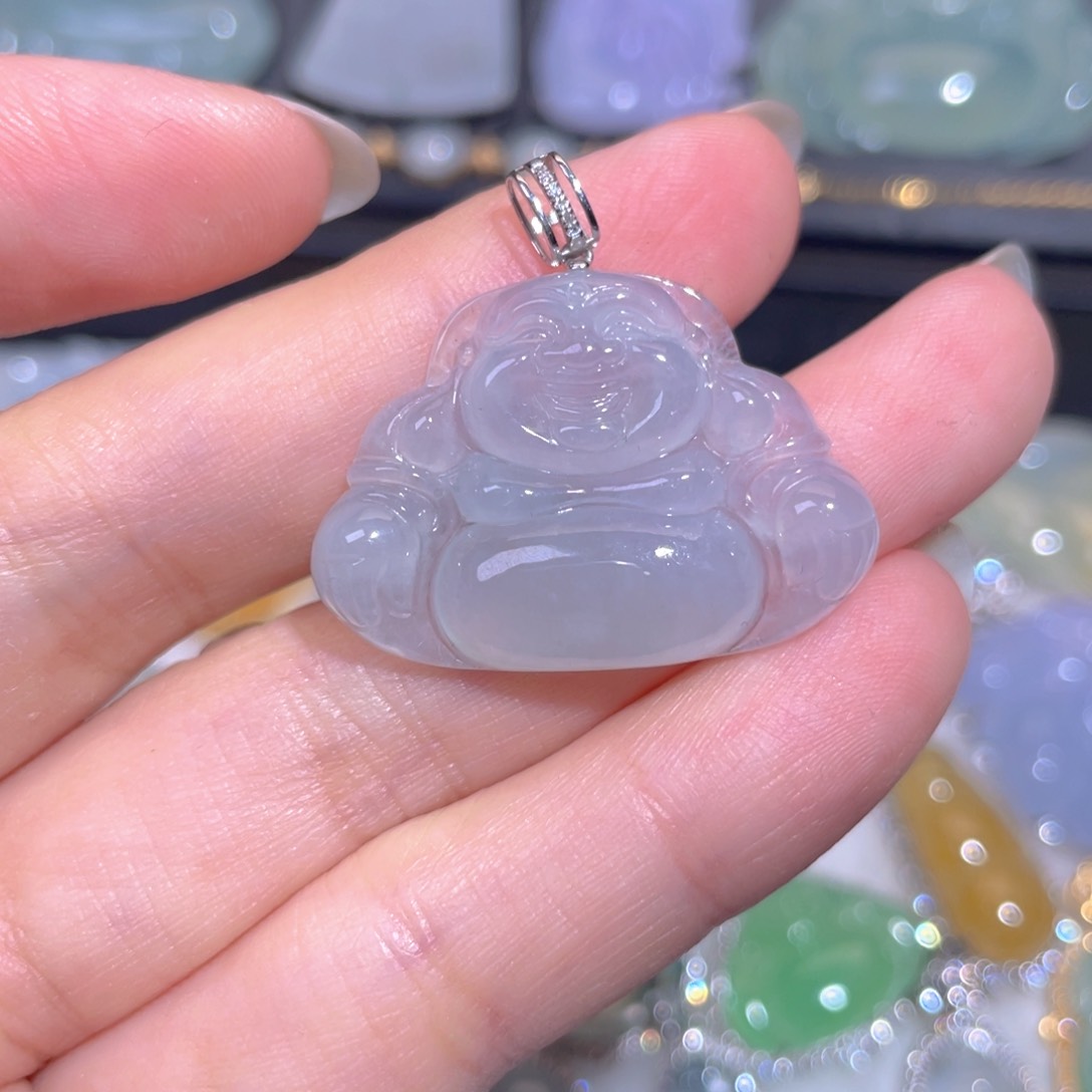 颈饰18K金镶嵌翡翠翡翠