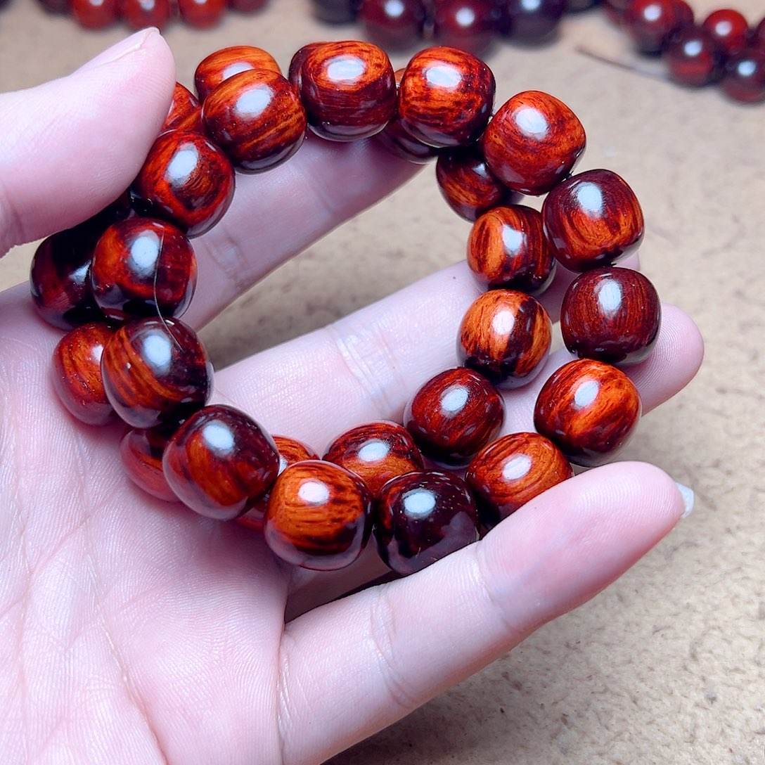 小叶紫檀手串/手链1516琴料满芝麻纹