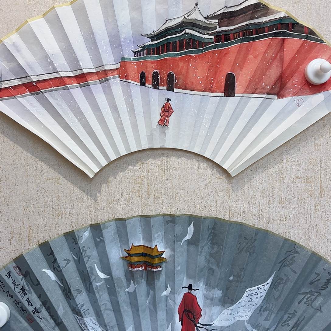 扇子一***?95寸16方2.0扇面折扇