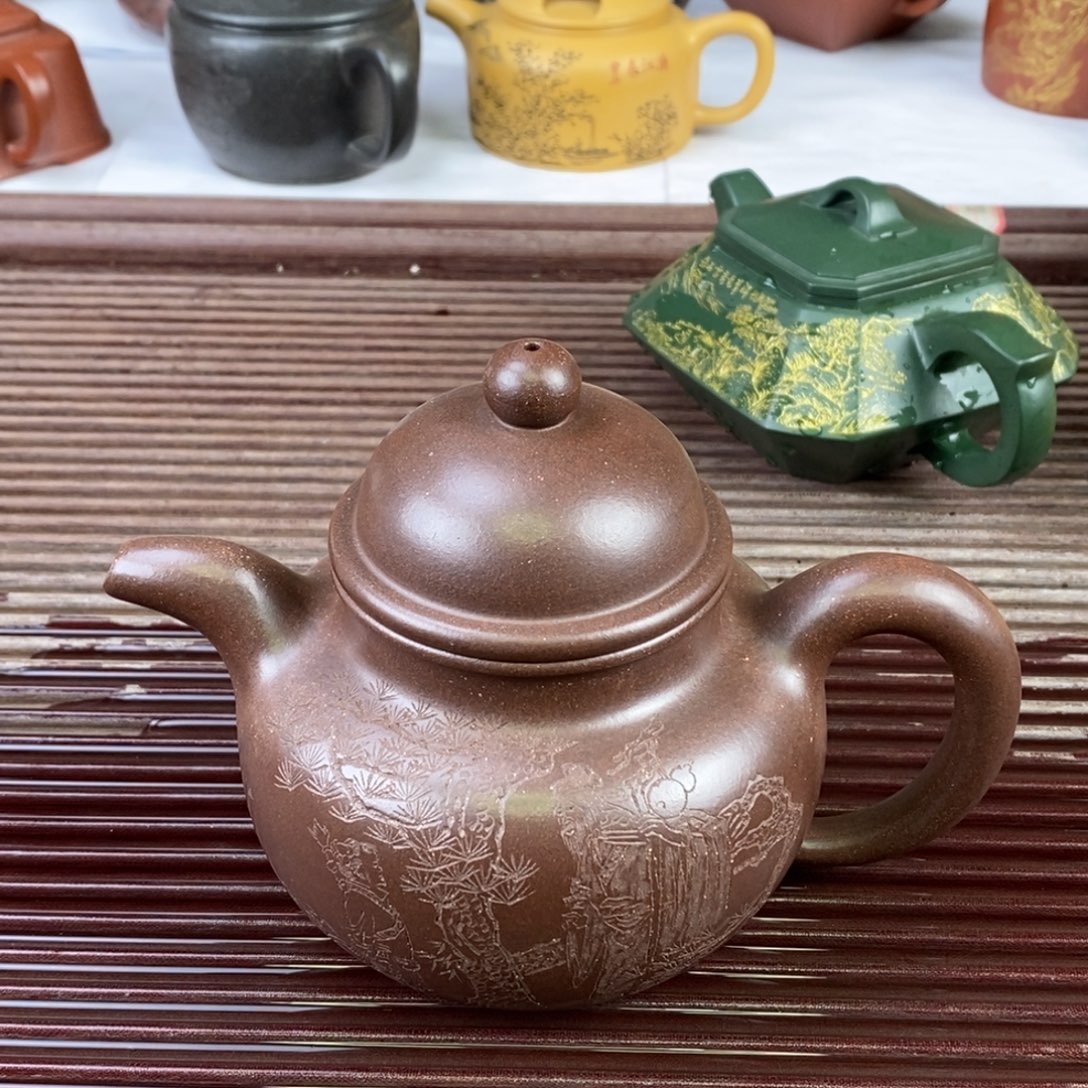 狸***猫紫砂茶壶白定3 掇球