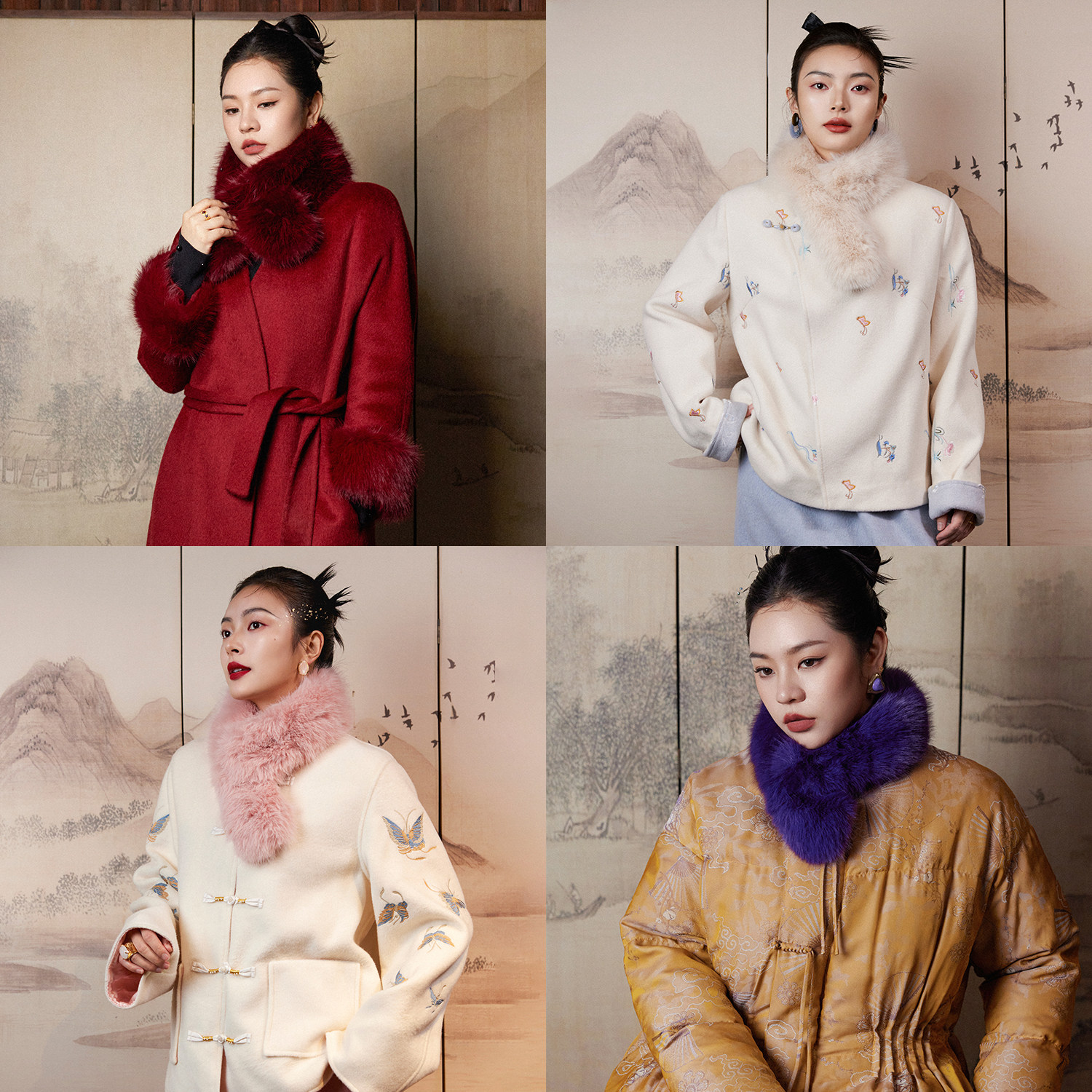 PLUSMALL 毛茸茸系列 冬季时髦仿狐狸毛万搭围脖毛围巾PM2512034