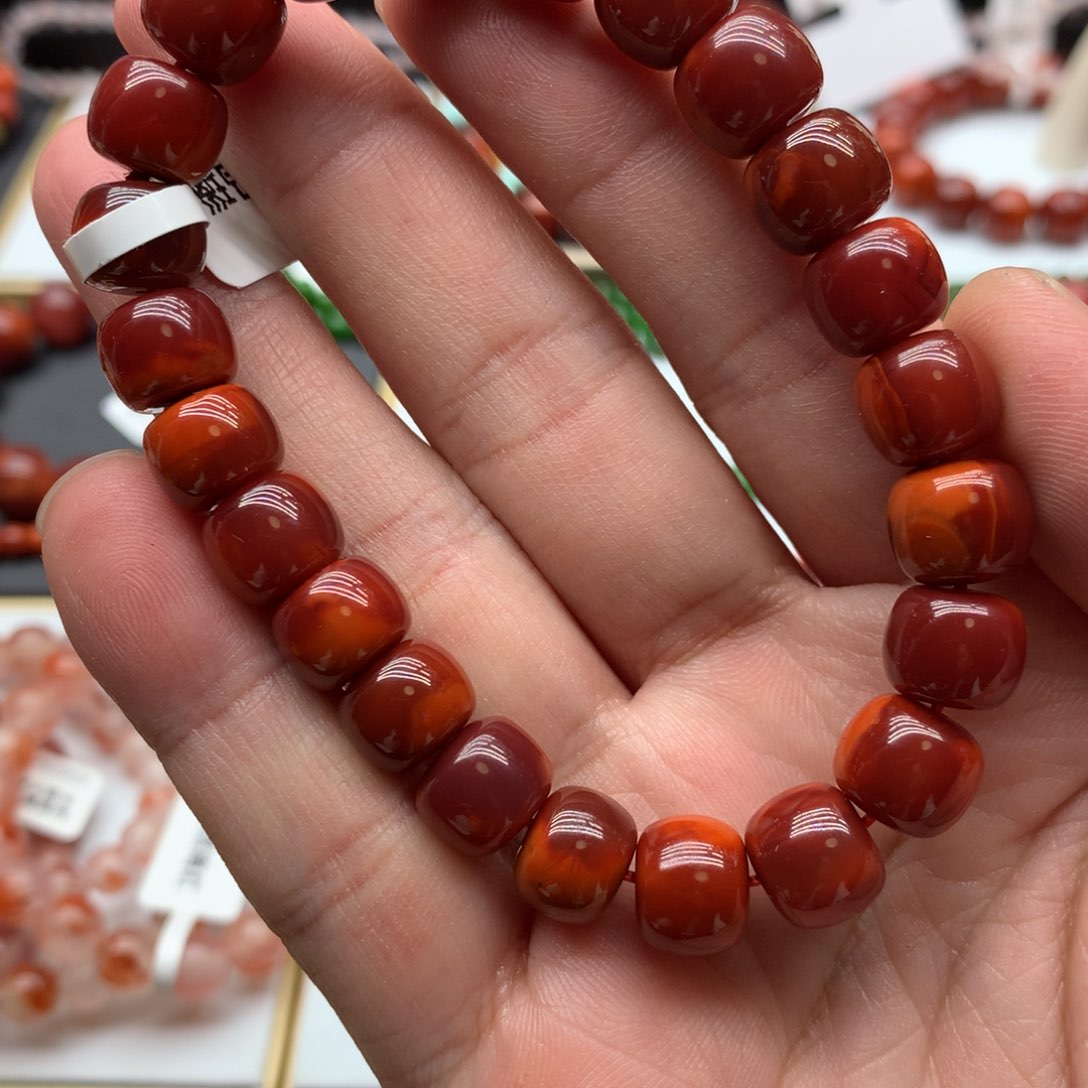 南红玛瑙手链，卡10未镶嵌