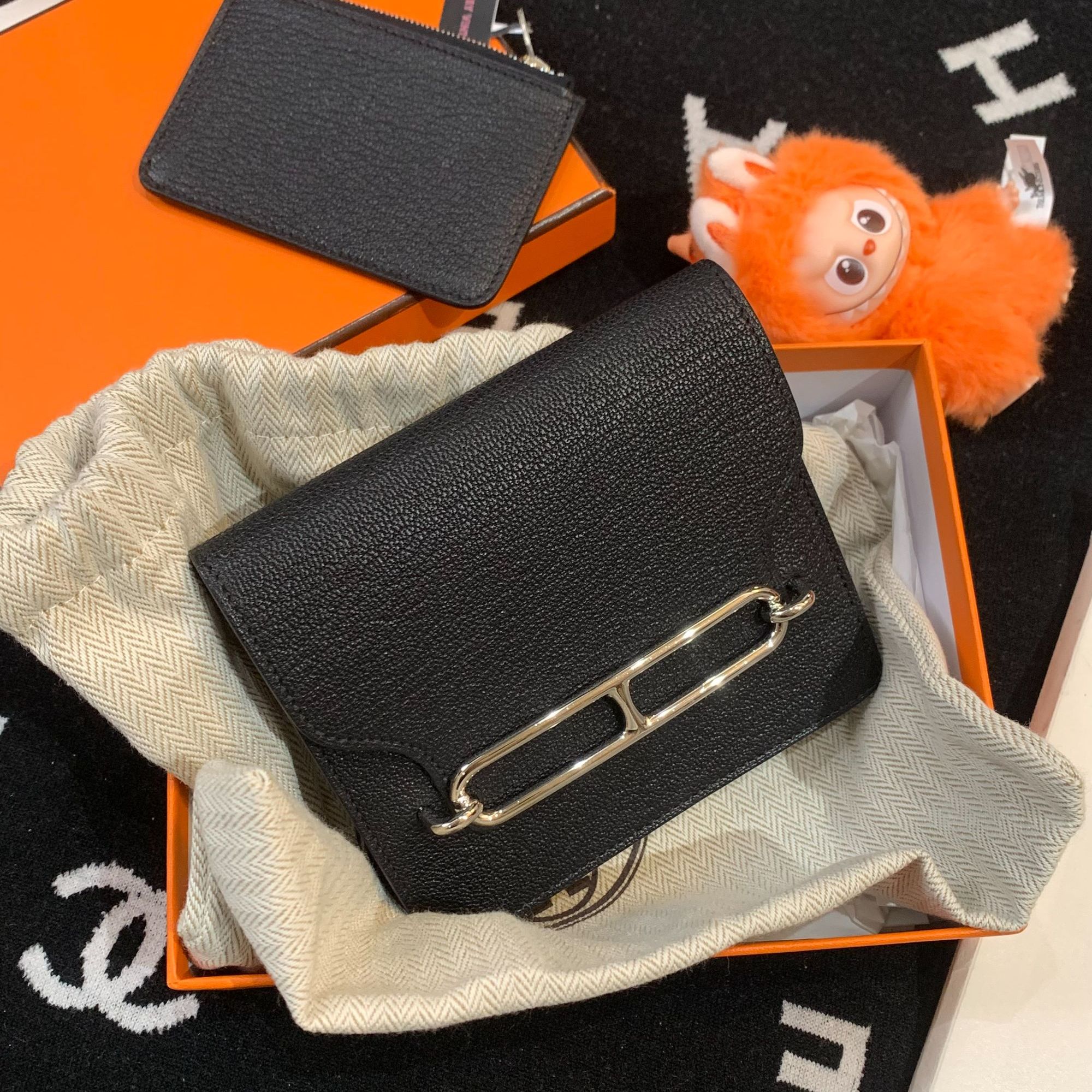 95新 Hermes/爱马仕 展会外场！黑银猪鼻子slim包