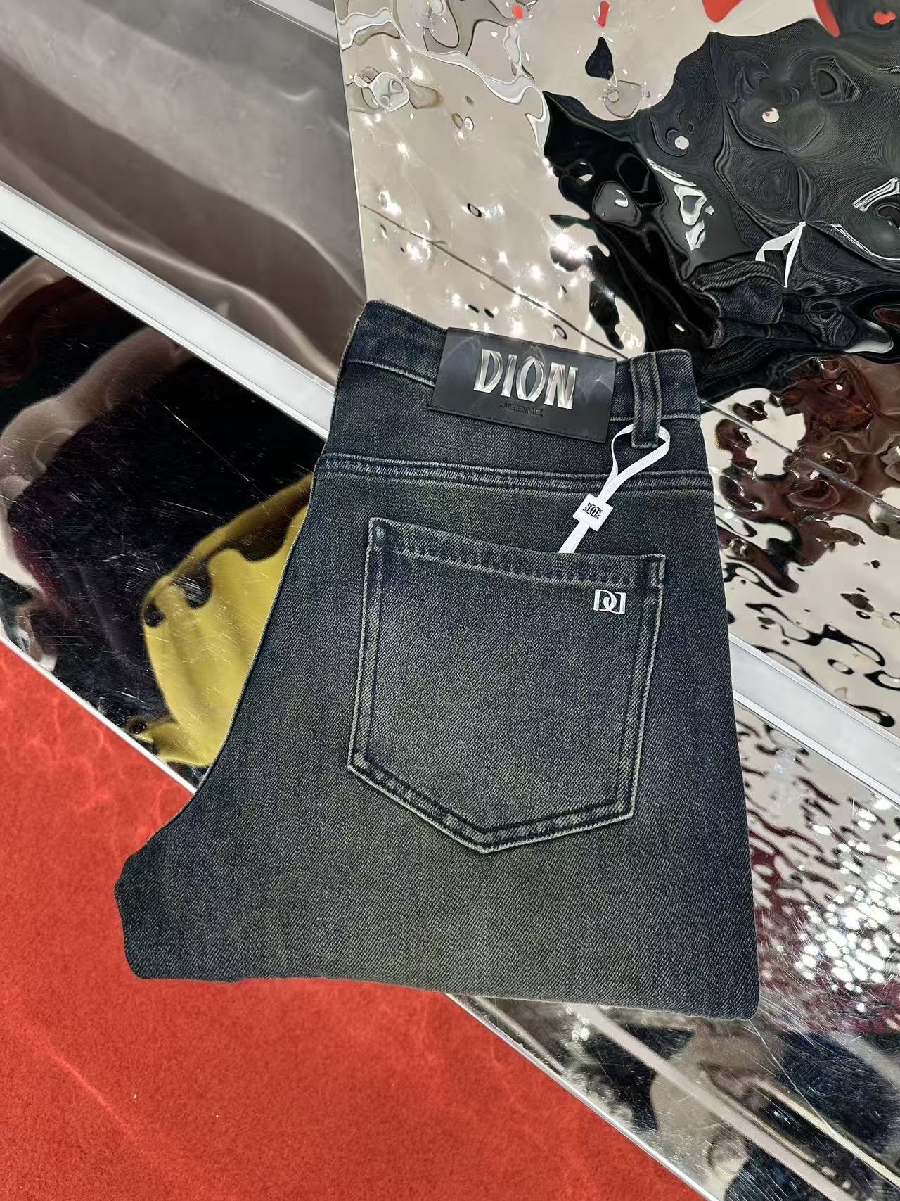 （DION JERNE）秋冬 新款 复古蓝 棉质 小脚微直筒 牛仔裤 25Q8N009