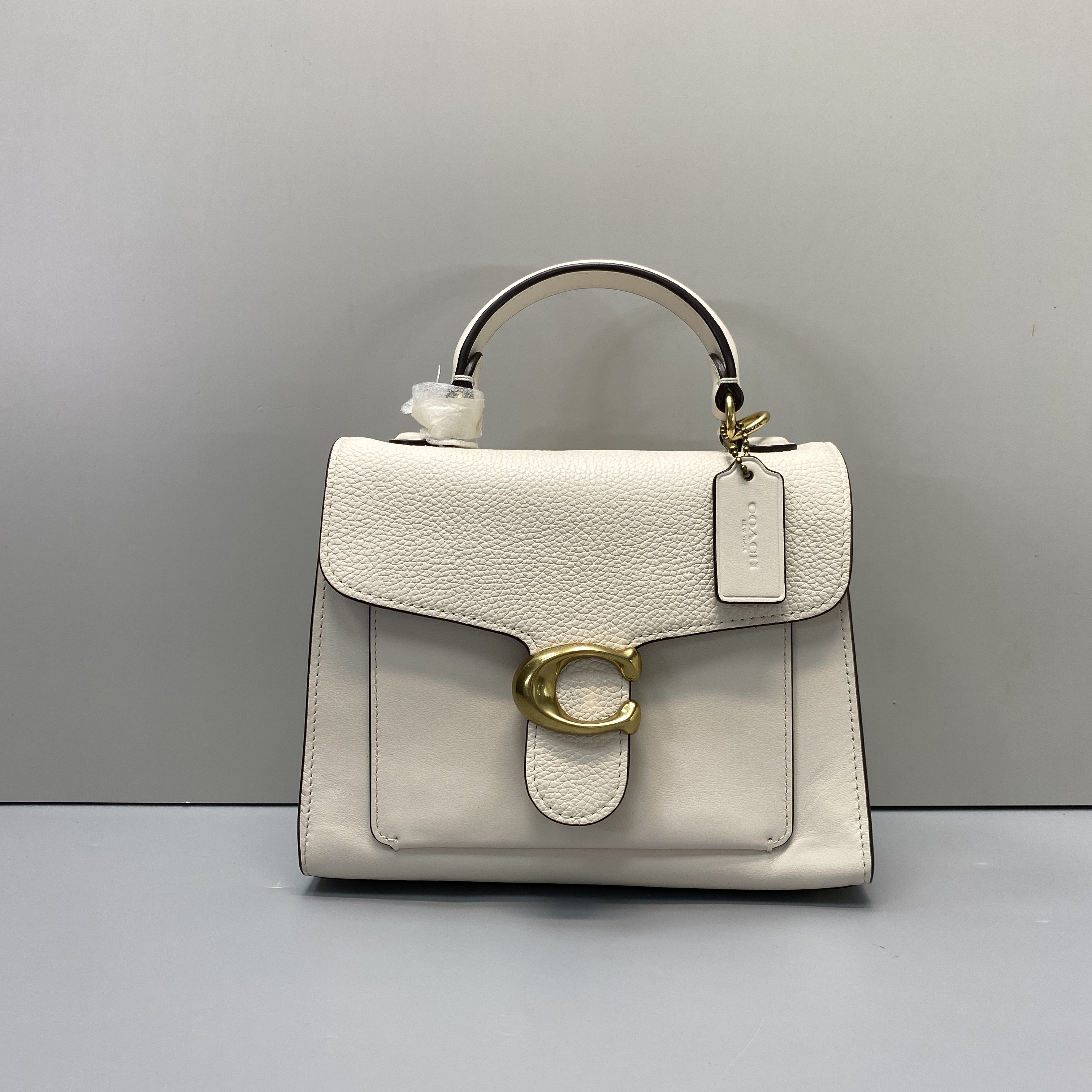 95新 COACH/蔻驰 小林/tabby20白色手提包20*16*8cm