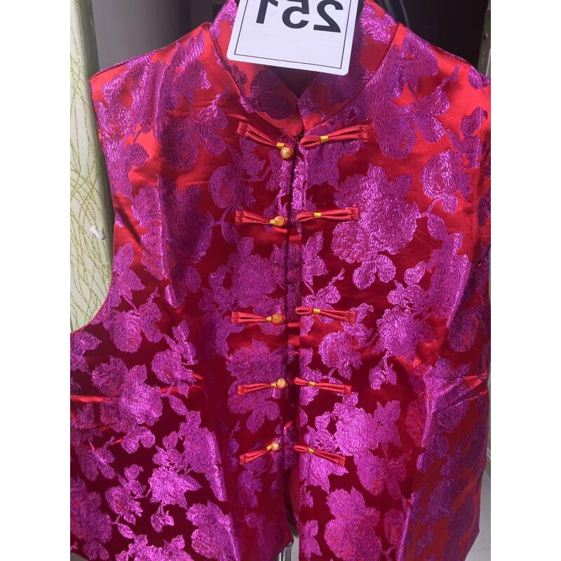 251小码中式复古优雅花色气质旗袍裙