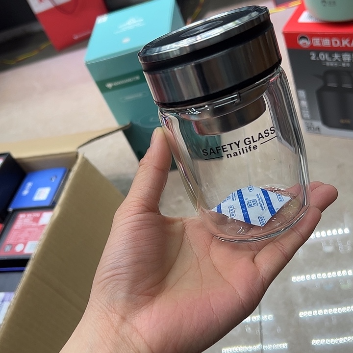 那艾单层330ml  鹅蛋杯黑