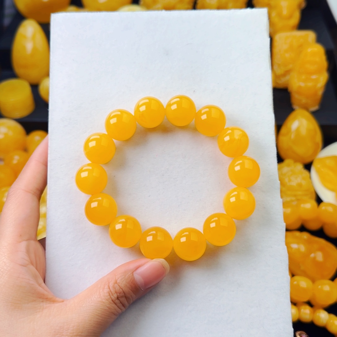 琥珀颈饰未镶嵌橘色同料16