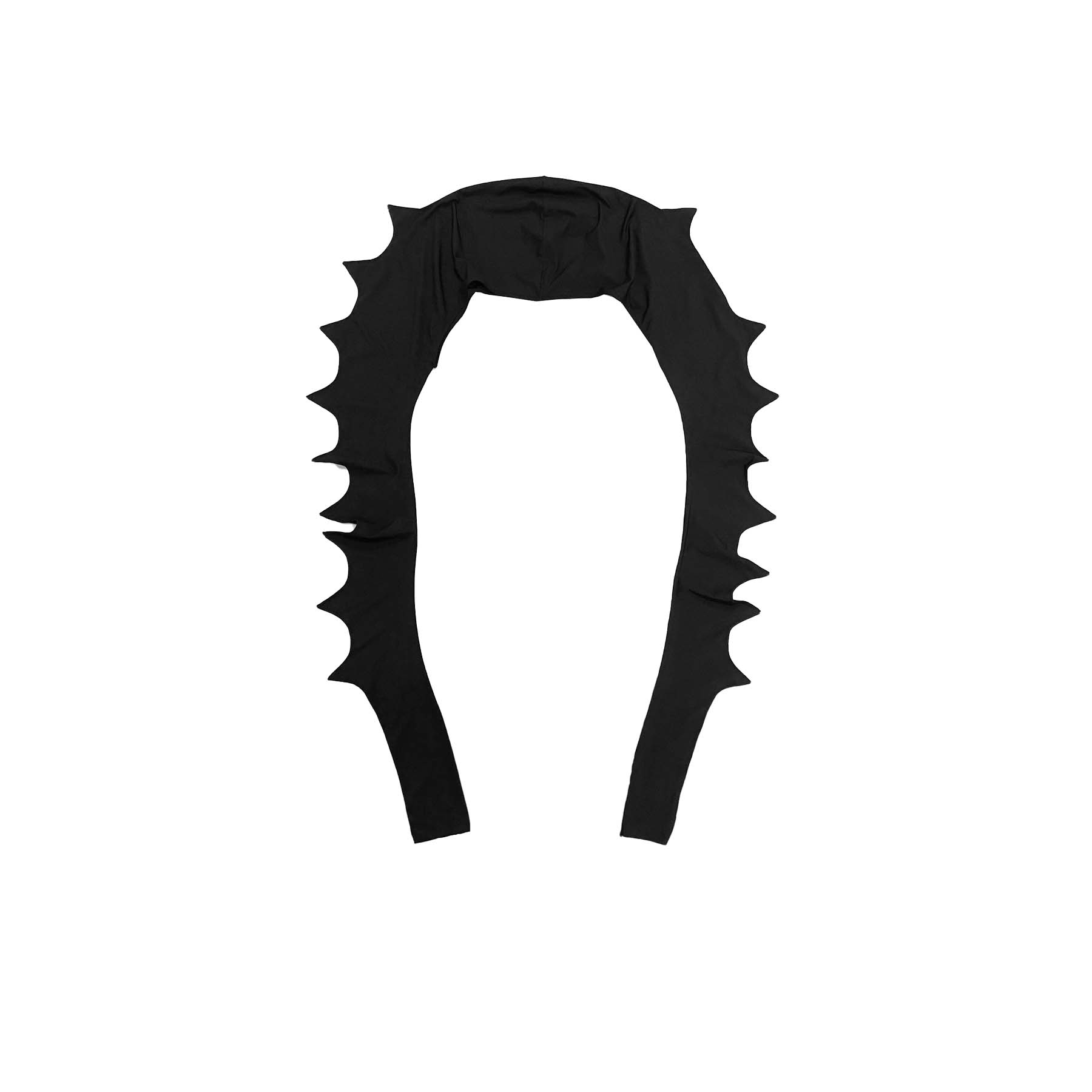 RUI 纯色锯齿边网眼连肩袖套  黑色