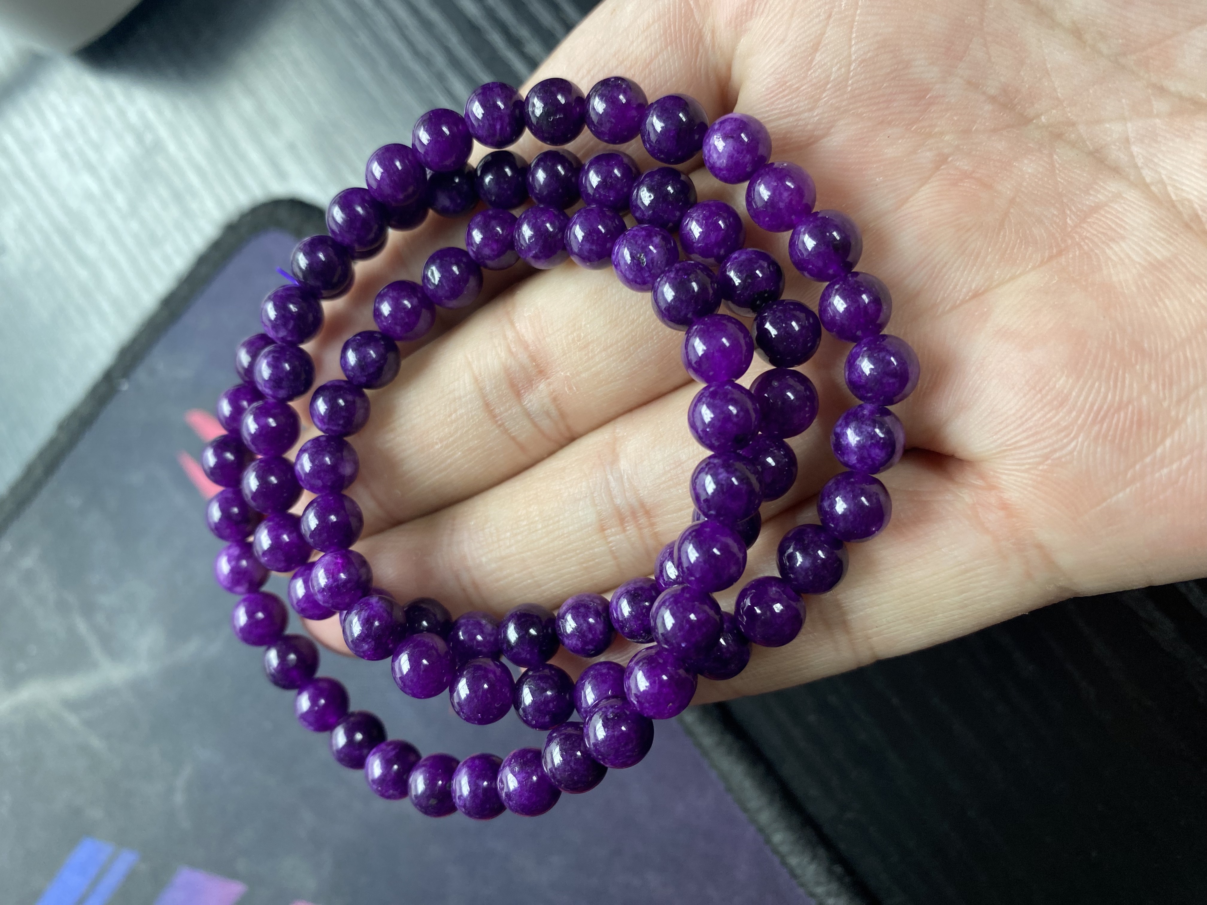 深紫舒6M三圈手串时尚百搭女款-674SK3809