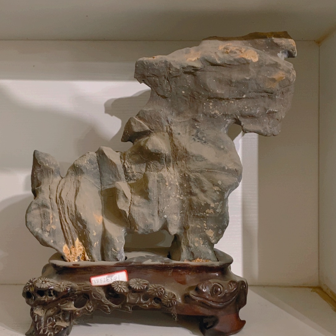 石材灵璧石八音磬石马到成功