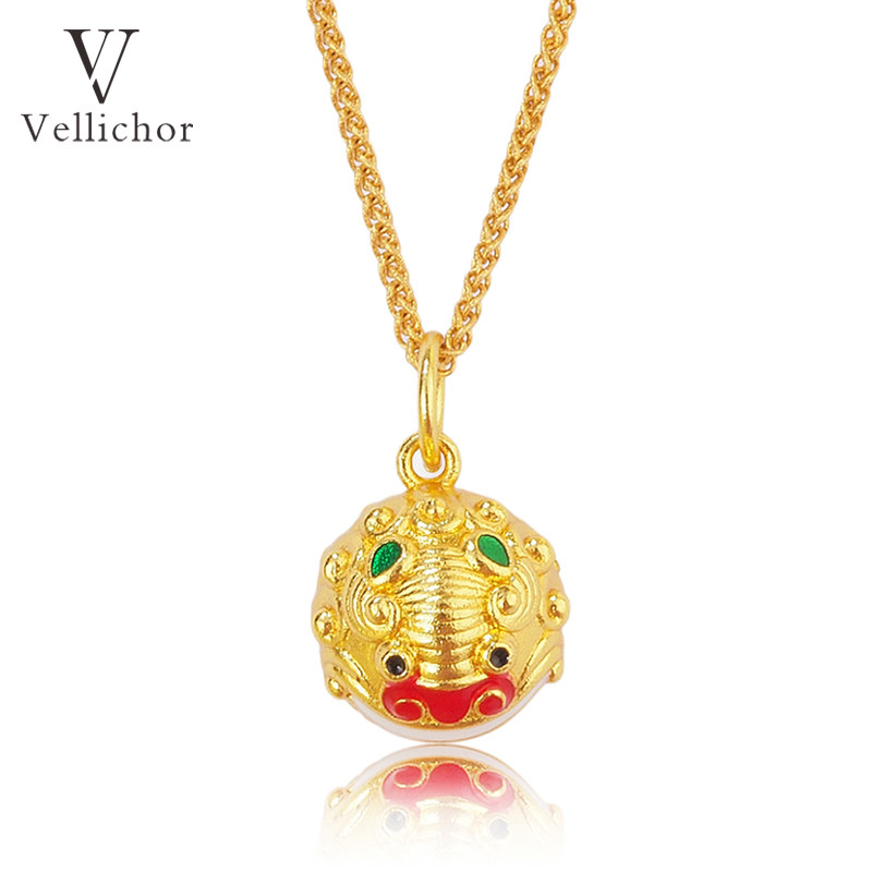 铜合金吊坠 古法吞金兽小貔貅项链高级感轻奢气质锁骨链