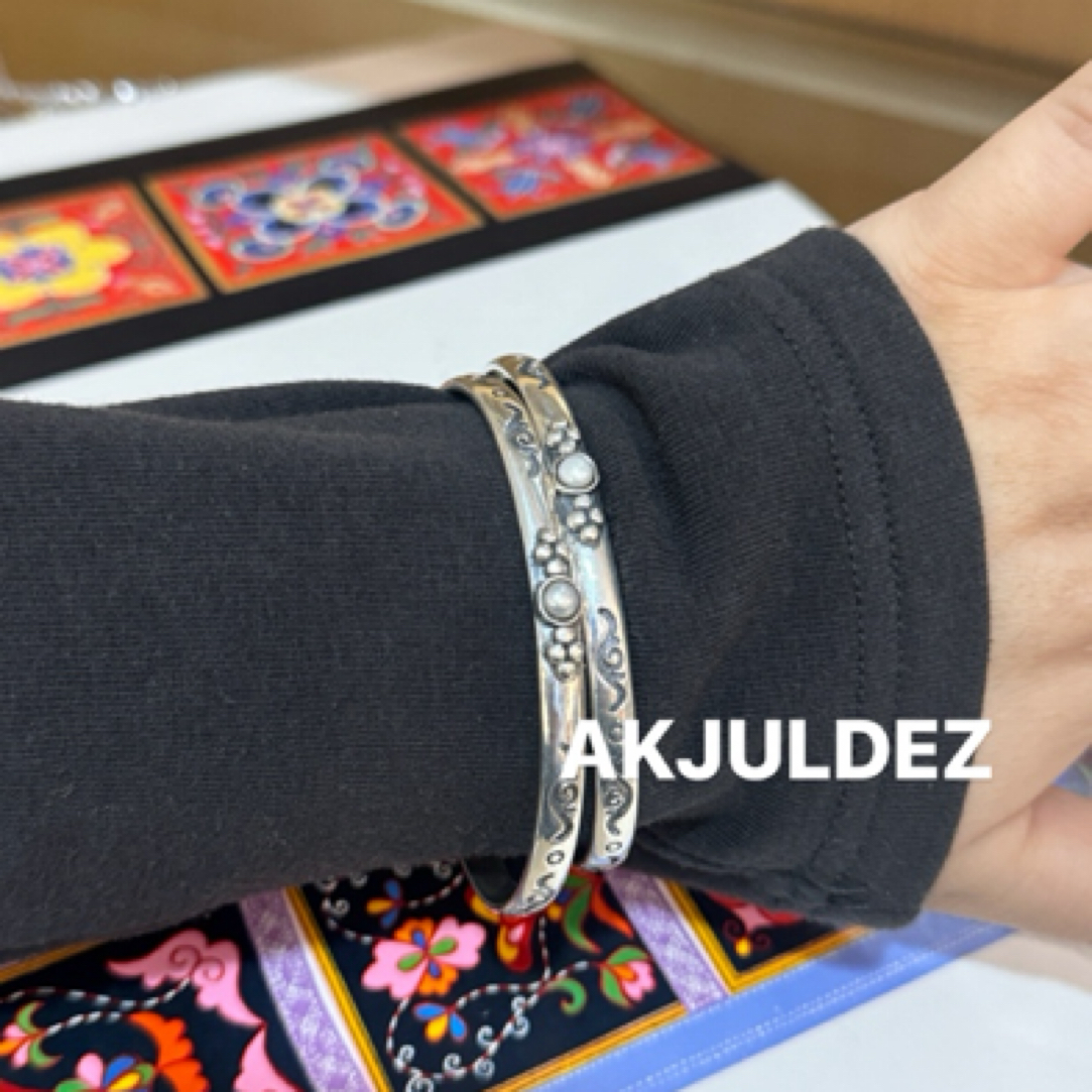 925银手镯 复古手工银手镯