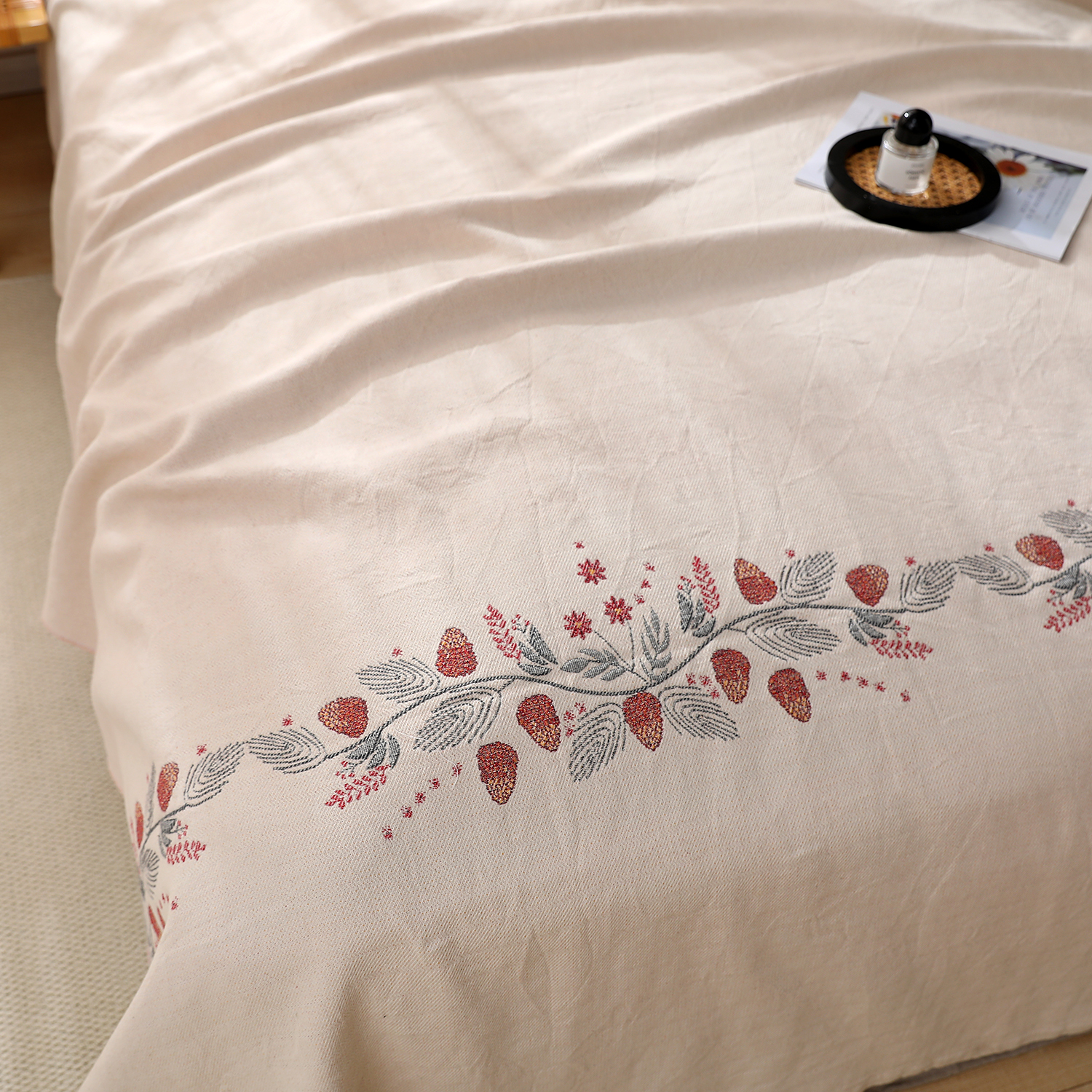 【北奈かわ会社】200*230cm高端定制天然罗布麻毯软席毯坚果粒