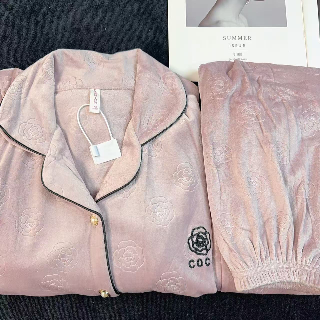 秋冬新款【海岛绒+厚】长袖保暖睡衣女爆款轻奢家居服可外出