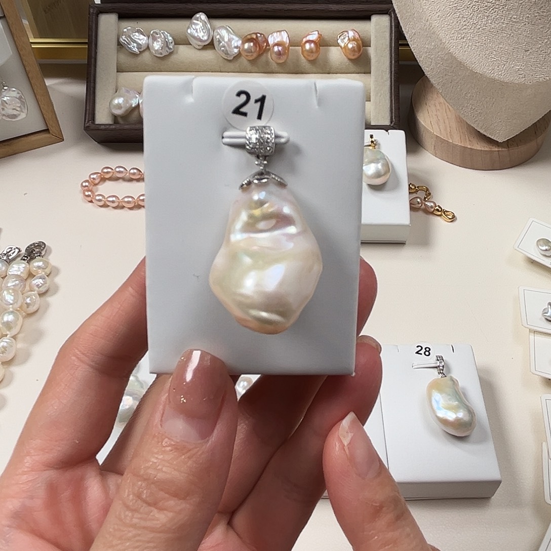 颈饰淡水珍珠银S925镶嵌