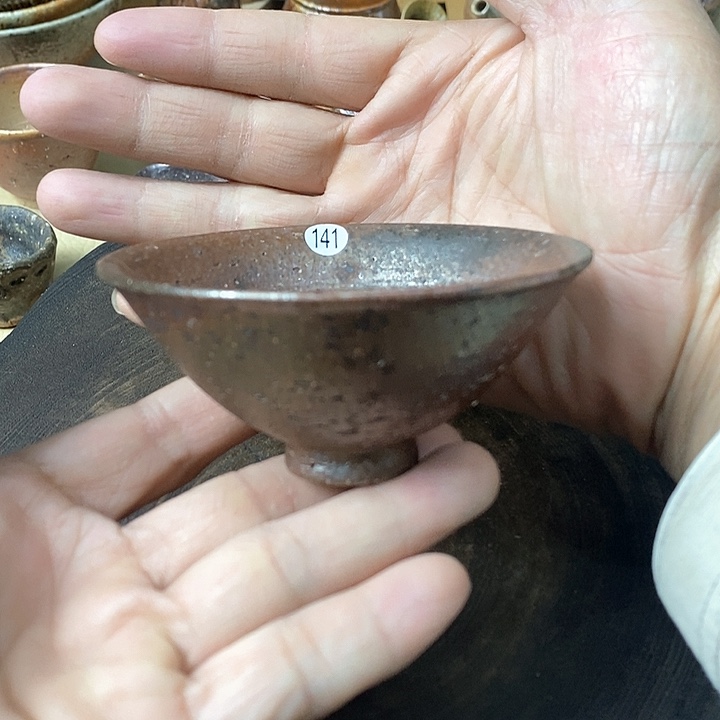 杯手工粗陶、柴烧茶器