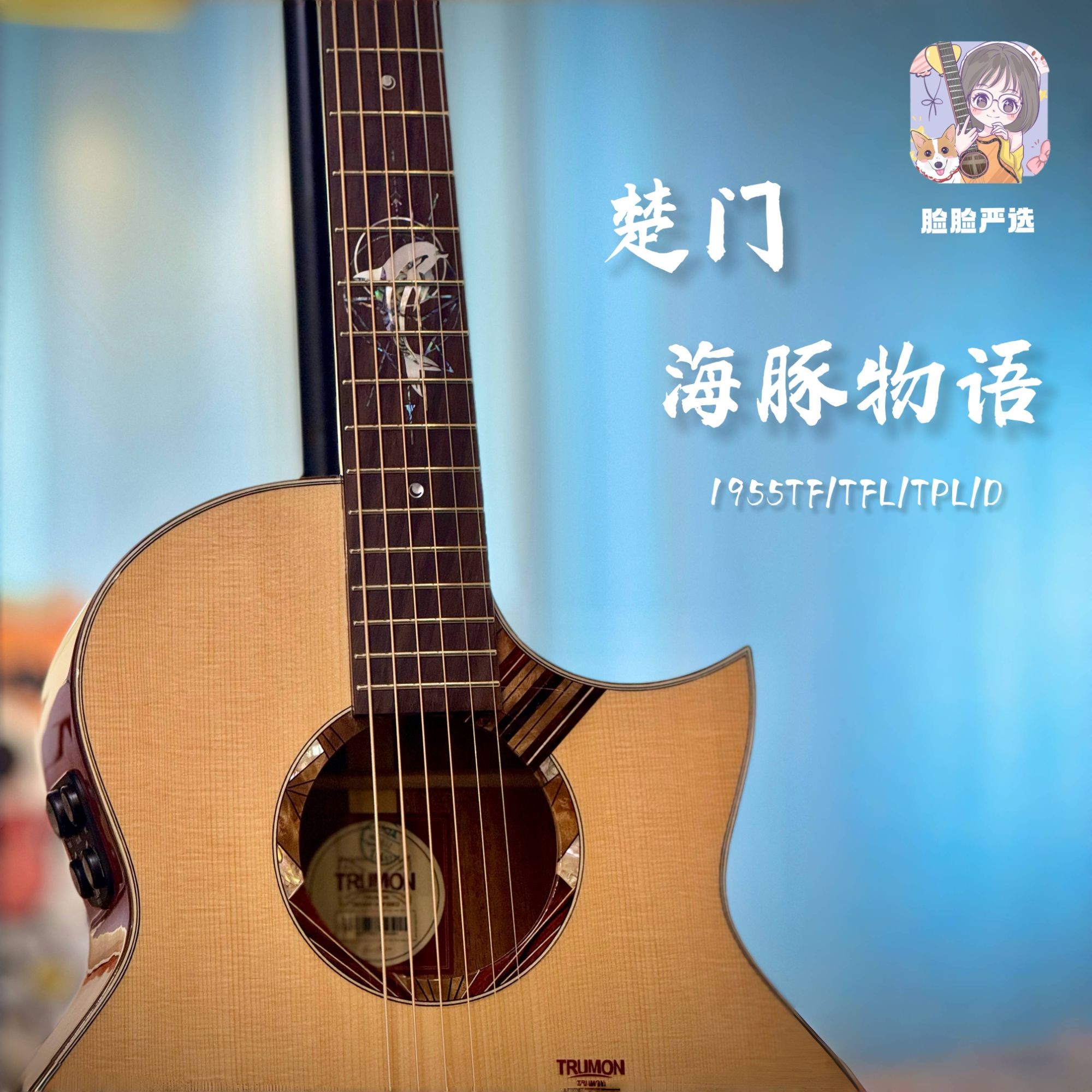 脸脸乐器｜楚门3.0新款海豚物语全单民谣木吉他高颜值指弹弹唱进阶