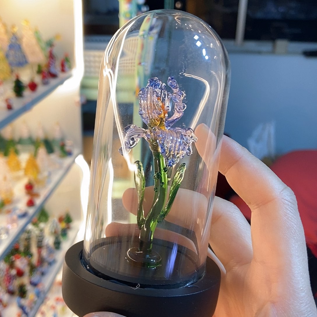 琉璃手工艺品鸢尾花蓝色