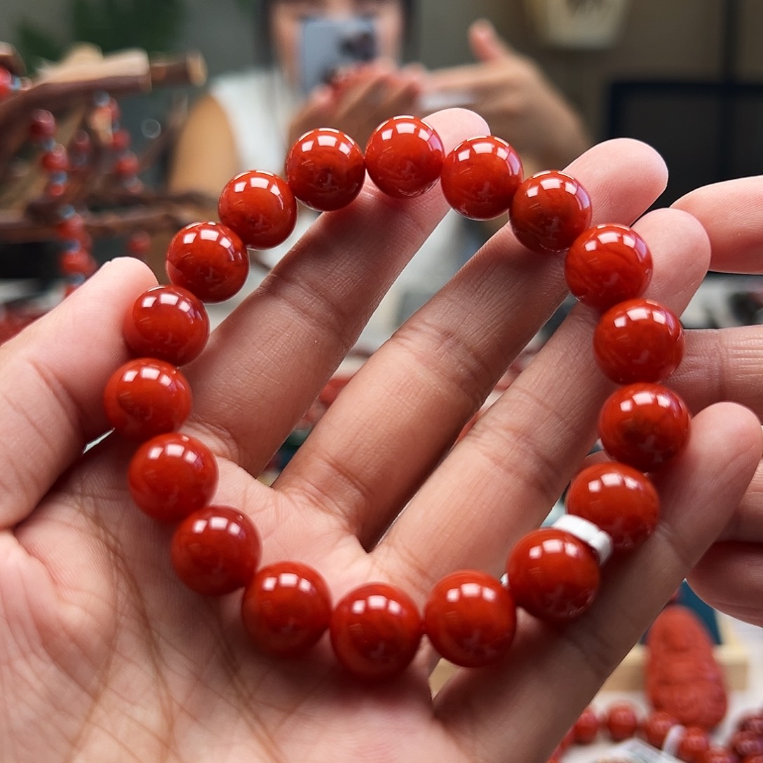 手串未镶嵌南红玛瑙瓦西火焰纹11+
