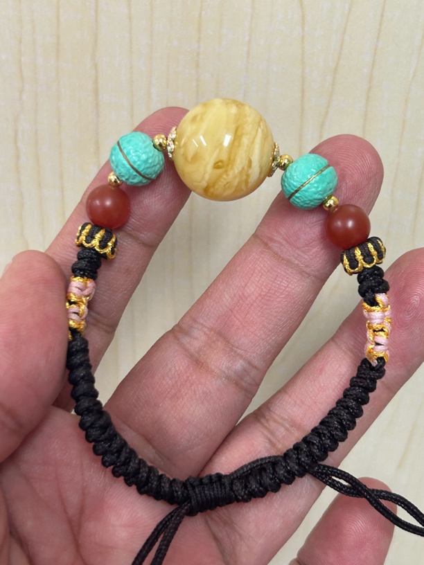 琥珀蜜蜡编织款18加手莲