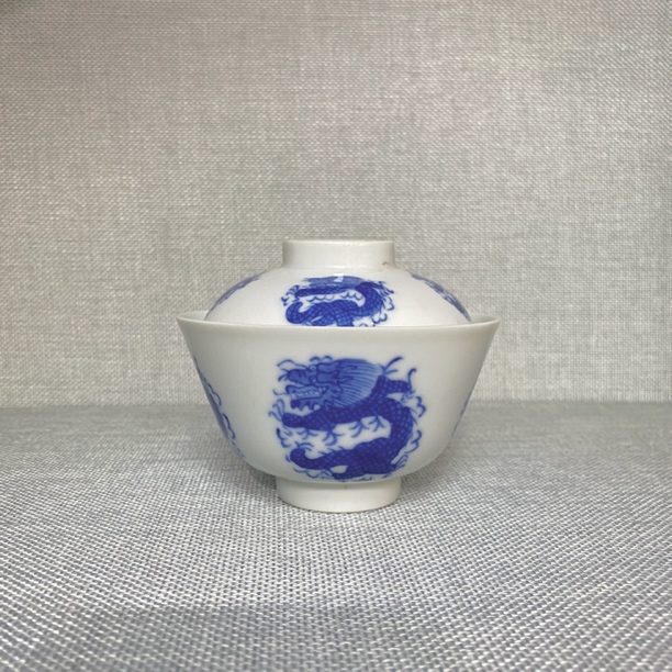 青花主人杯盖碗茶碗