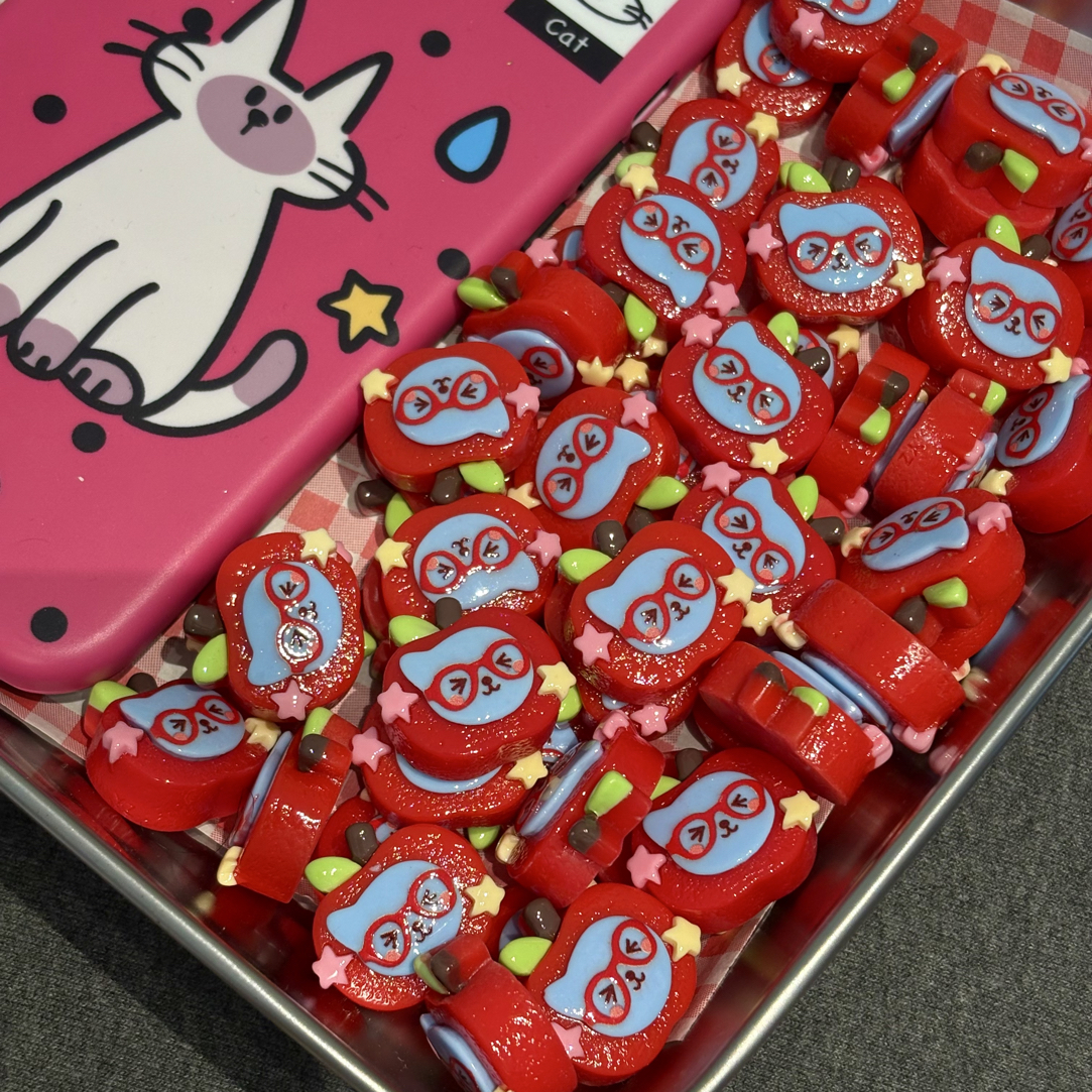 【小鱼仔原创食玩】酷儿苹果树脂食玩配件只有红色只有亮