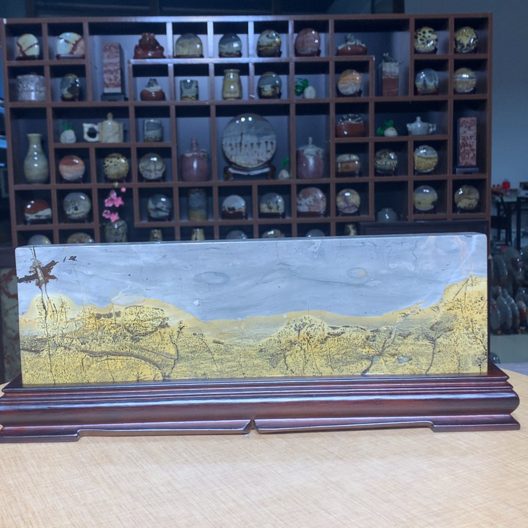 ，广西国画石摆件