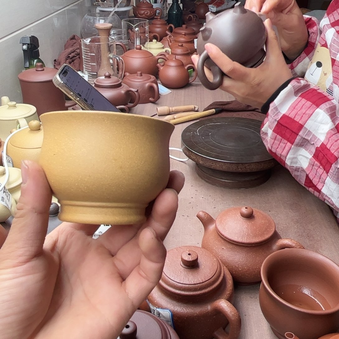 紫砂茶壶黄金段杯子150左右