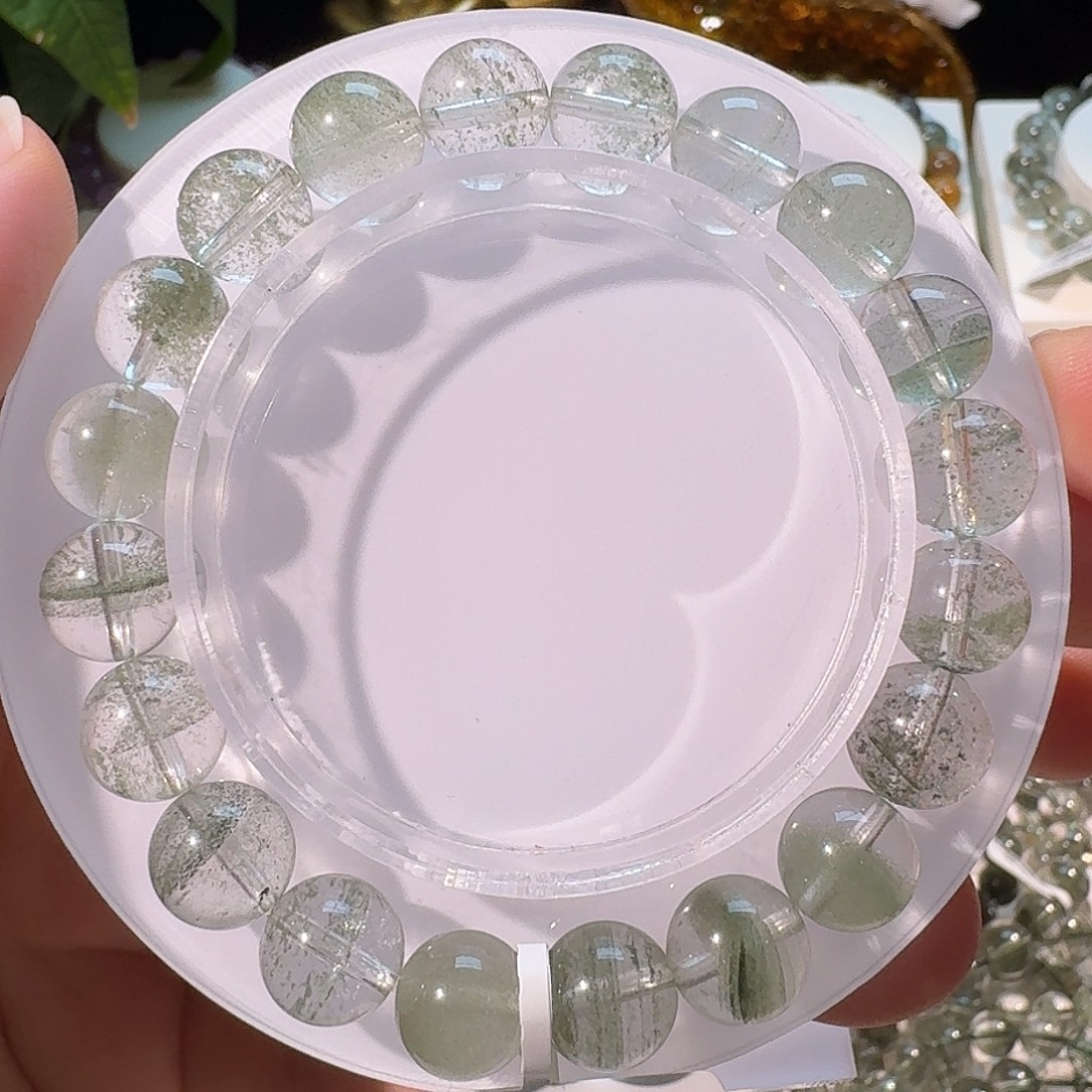 未镶嵌水晶手链金沙翠绿幽灵